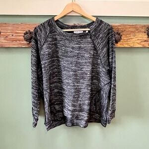 Habitat Womens XL Black White Marled Knit Raglan Sleeve Top Sweater 38016